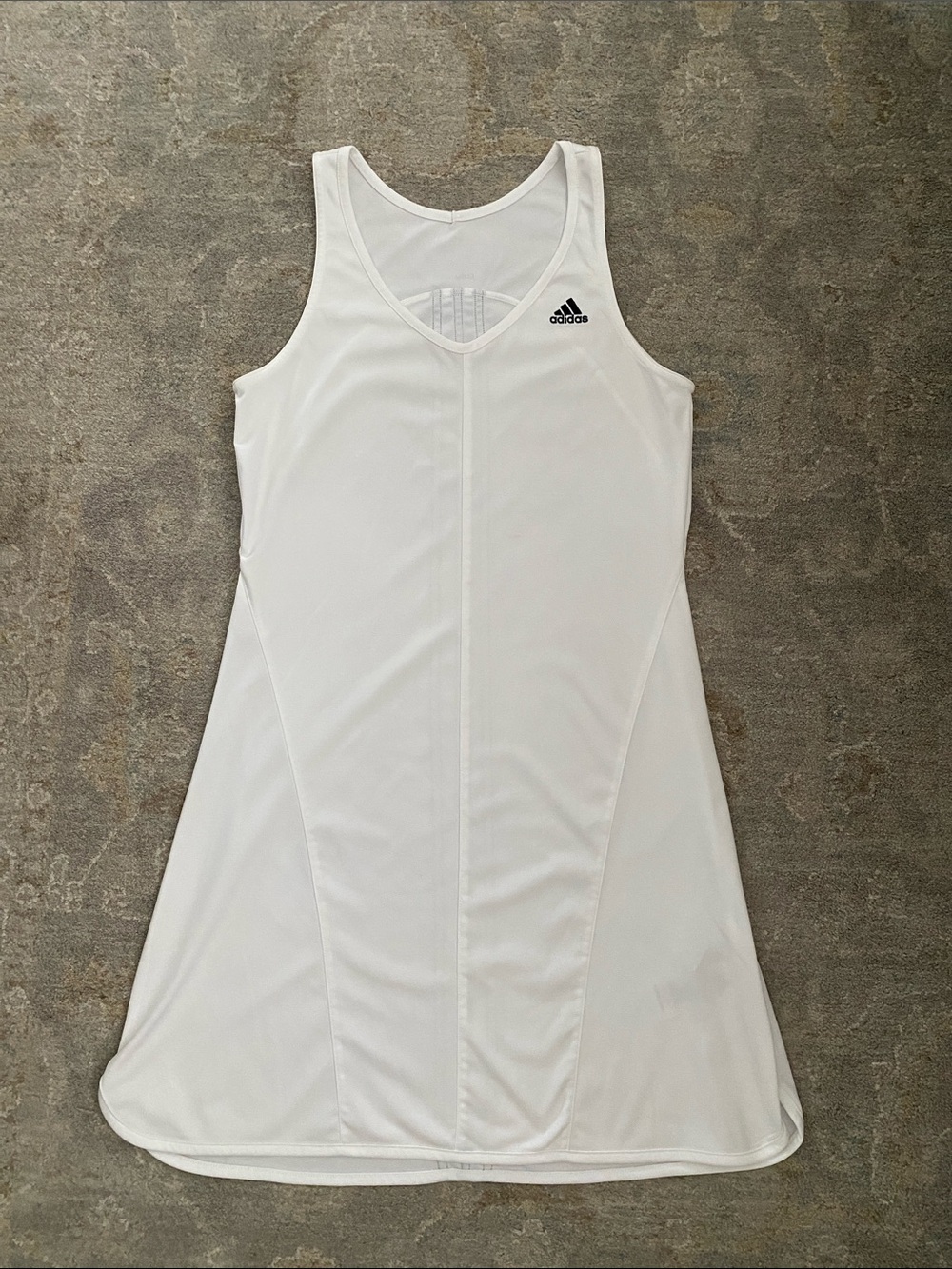 Adidas White Climalite Clima365 Performance Tank Dress 3 Stripe M Medium